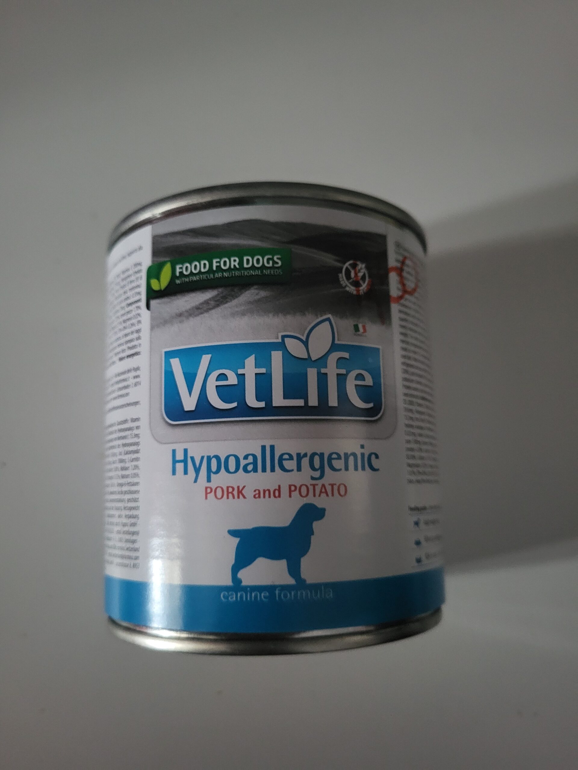 VetLife hypoallergenic pork and potato 300gr Pas